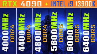 DDR4 (4000MHz - 4400MHz - 4800MHz) vs  vs DDR5 (5600MHz - 6000MHz - 6400MHz) || INTEL i9 13900K ||