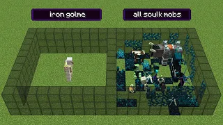 all sculk mobs vs 1 iron golem (but golem has all effects)