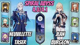Neuvillette F2P Taser / Jean Sunfire Burgeon 4.0/4.1 Floor 12 Spiral Abyss Genshin Impact
