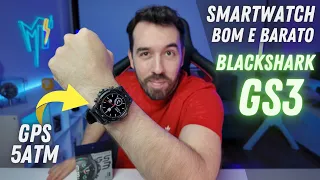 BOM E BARATO - SMARTWATCH XIAOMI BLACK SHARK GS3 COM GPS E 5 ATM