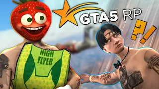 ПРЫЖКИ С ПАРАШЮТОМ И РАЗБОРКИ ЗА ГОРОДОМ! (ГТА 5 РП) - Женя и Олег в GTA 5 RP RAINBOW