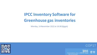 IPCC Inventory Software for Greenhouse gas inventories