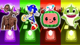 Siren head 🆚 Sonic exe 🆚cocomelon 🆚 baby shark.🎶 Who is the best??🎯🎯