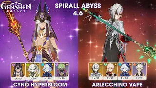 Cyno HyperBloom and Arlecchino Vape | Genshin Impact | New Spirall Abyss 4.6
