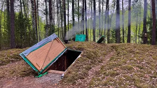 The Finalization of My Underground House in the forest: Two Days Alone in the Dugout