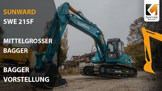 SUNWARD SWE 215F | mittelgroßer BAGGER mit BESTER GRABKRAFT | SUN MOBIL BAGGER