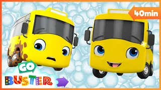 Buster And The Carwash  | Go Buster | Classic Vehicle, Truck and Car Cartoons for Kids
