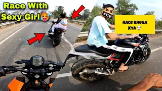 Race With Sexy Girl 🥵 | Bmw vs Ns200 vs Duke250 | #ytviral #race #motovlog