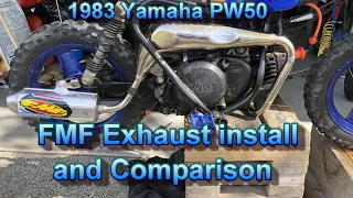 PW50 Full FMF Exhaust install and Comparison