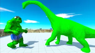 GREEN BRACHIOSAURUS MAZE DEATH RUN - Animal Revolt Battle Simulator