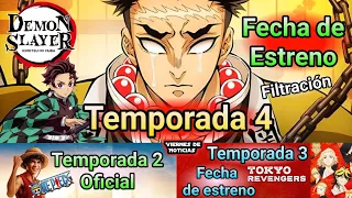 Fecha de estreno Temporada 4 Kimetsu no yaiba 🤯 Temporada 3 Tokyo revengers Fecha 🔥 Más de One piece