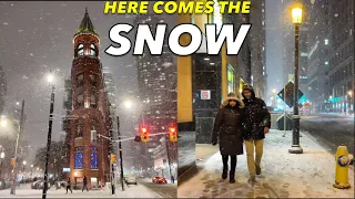 Walking In Toronto's First Major Snowfall Of The Season From St Lawrence To The Financial District