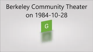 Berkeley Community Theater on 1984 10 28