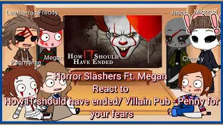 Horror Slashers React to How IT Should have Ended/Villain Pub-Penny for your fears | Gacha Club