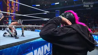 Masked man attacks Rey Mysterio during match | Smackdown March 22, 2024 WWE