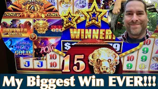 Biggest Jackpot I’ve Ever Had! I Collect All 15 Gold Buffalo on Wonder 4 Boost Gold - Buffalo Gold