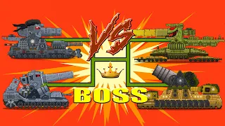 Mega tanks vs Boss - KING BOSS - Cartoons about tanks