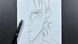 Anime drawing | how to draw eren jeager half face step-by-step