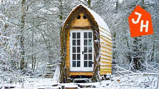 TIMELAPSE - Young Man Gets Laid off and Builds Tiny House CABIN from scratch.