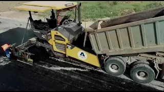 Укладка первого асфальта на М-12, 4 этап