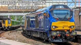 DEBRANDED EX TPE Class 68 & Mark 5 moves through the West Midlands COMPILATION