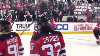 Jack Hughes ON THE GLASS Warmups Stickhandling Before Game 7 vs. NJ Devils vs. NY Rangers