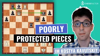 How to visualize and exploit Poorly Protected Pieces | Beginner Level | IM Kostya Kavutskiy