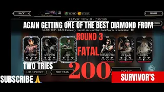 ROUND 3 BOSS 200 FATAL KLASSIC TOWER AND REWARDS, MORTAL KOMBAT MOBILE, MK MOBILE GAMING