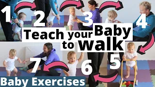 How to teach your baby to walk in 7 steps ★ 9-12 months ★ Baby Exercises, Activities & Development