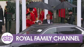 Prince Harry departs Coronation service at Westminster Abbey