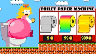 Super Mario Bros: Peach Choosing the best TOILET PAPER from the Vending Machine | Game Animation