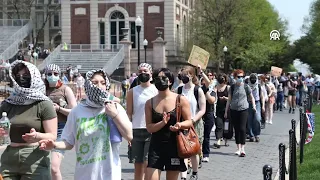 Pro-Palestine protests at Columbia University continue