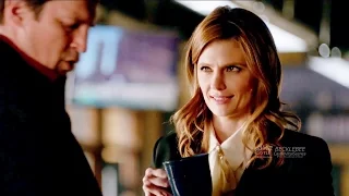 Castle 8x17 Beckett Castle  Theories Magic  and Kiss  in Precinct “Death Wish” Season 8 Episode 17