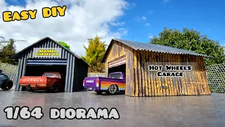 DIY small garage for Hot Wheels display diorama out of cardboard