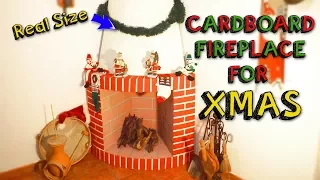 XMAS CRAFTS - easy CARDBOARD fireplace for christmas decor DIY - Mr. DIY