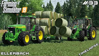 Collecting bales & stacking them | Animals on Ellerbach | Farming Simulator 19 | Episode 33