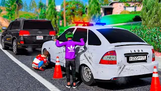 ОПЕРСКАЯ ЕЗДА В GTA 5 - ШКОЛЬНИК ОДЕЛСЯ В АДИДАС! ПОПАЛ В ДТП НА ОПЕРСКОЙ ПРИОРЕ ИЗ-ЗА ШАШЕК! 🌊ВОТЕР