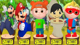 Tag with Ryan vs Vlad and Niki Run - Skibidi Toilet Ryan vs Super Mario - All Skibidi Costumes