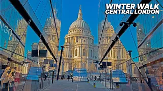 Morning stroll in London, from London Bridge Station to St Paul's Cathedral area (Winter 2022)