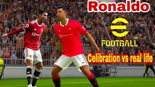 efootball 23 cristiano ronaldo celibration vs real life 😎🔥#shorts