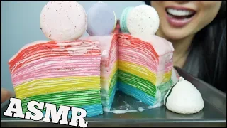 ASMR CREPE CAKE - *Homemade (SOFT STICKY EATING SOUNDS) NO TALKING | SAS-ASMR