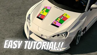 Subaru BRZ Anime Sticker Tutorial |  Easy Hood Design Tutorial | Car Parking Multiplayer