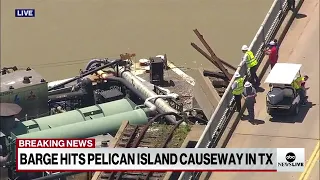 Barge hits bridge in TX, damaging structure, causing oil spill