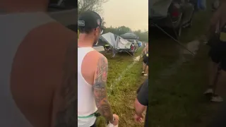 The walk back to the campsite after the storm Thursday night at Blue Ridge Rock Festival 2023