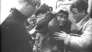 Spitfire pilot picked up wet but happy after being shot down during the Dieppe Raid in August 1942