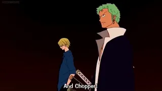 Zoro and Sanji are looking for Robin, Usopp and Chopper