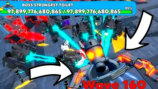 OMG!! I reached the new boss on wave 160 - Obliterator Juggernaut Astro- Toilet Tower Defense