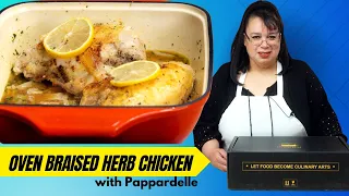 Oven Braised Herb Chicken with Pappardelle | Imarku Enameled Cast Iron Braiser