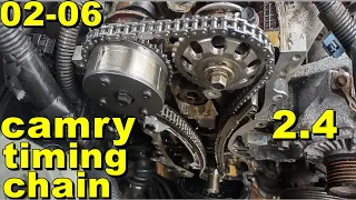 2002 2013 toyota camry Matrix Rav4 Highlander Lexus 2.4 Timing Chain Replacement step by step part2