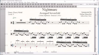 Drum Score World - Avenged Sevenfold - Nightmare (sample)